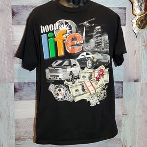 Hood Life Black T-Shirt Cars, Diamonds, Watches, The Good Stuff Sz L